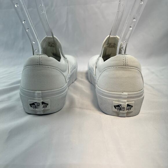 Vans Classic Slip On White Canvas Skate Shoes Men 6 Women 7.5 Streetwear Sneaker main image 2